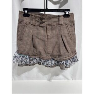VTG‎ American Eagle Skirt Women Size 0 Plaid Mini Preppy Punk Cosplay Y2K Lace